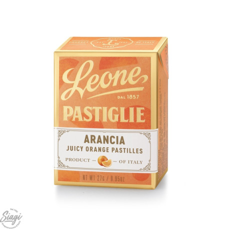 PASTILLES CARTON ORANGE LEONE 27GR 